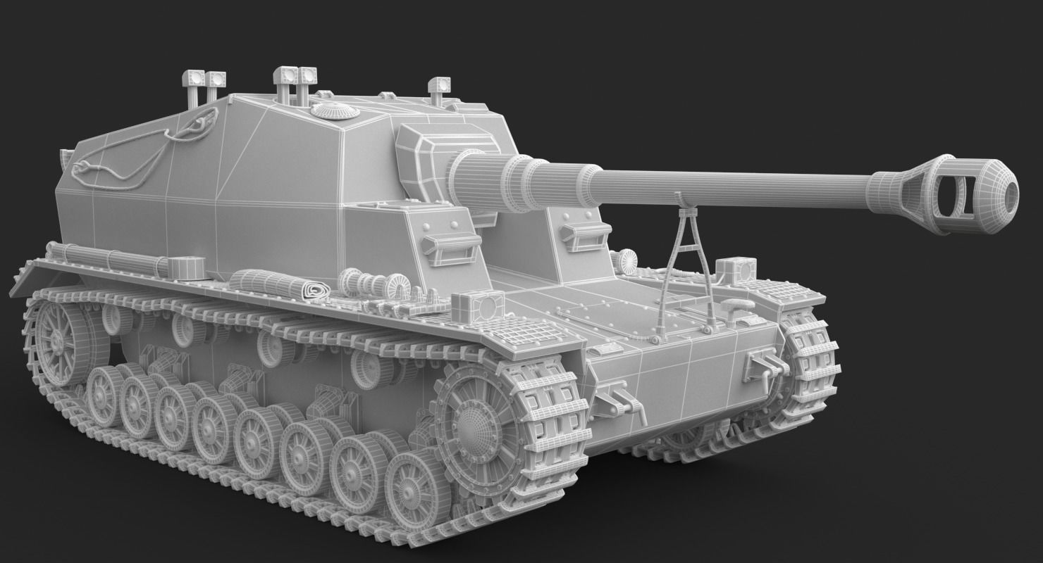 Tank K18 Auf Panzer Clay VRay 3D model_21