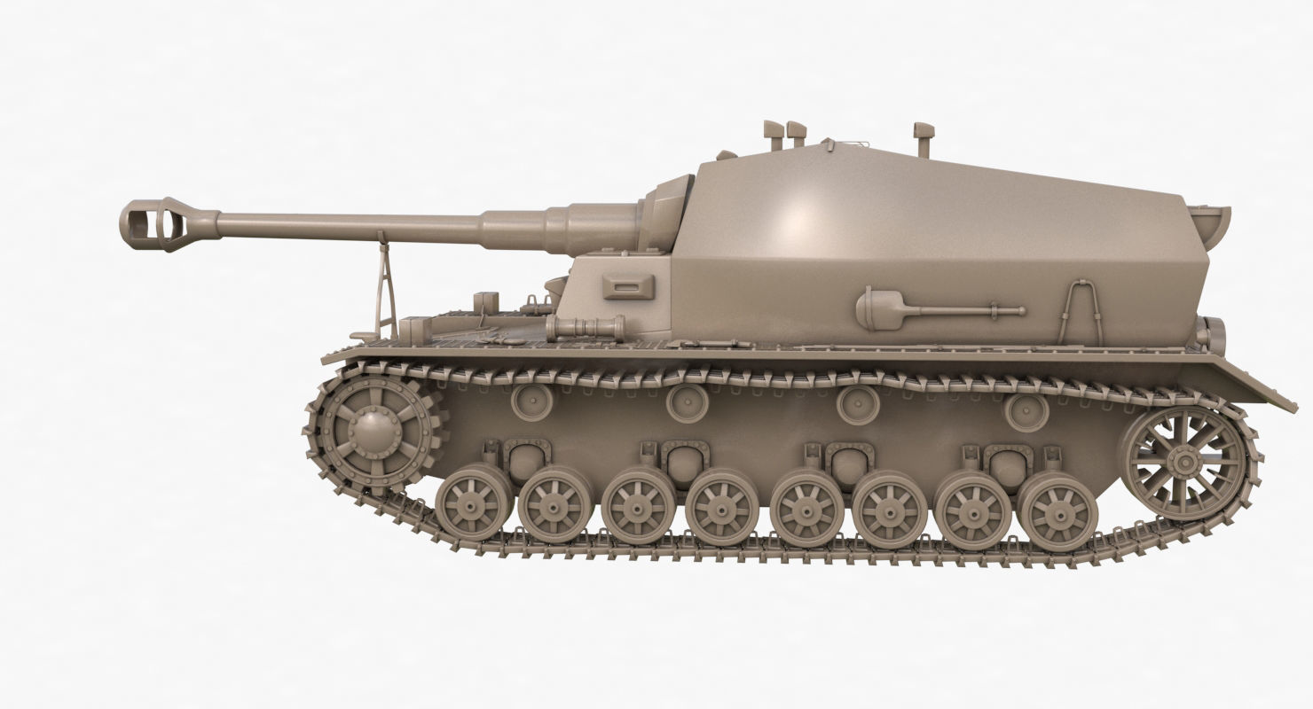 Tank K18 Auf Panzer Clay VRay 3D model_57