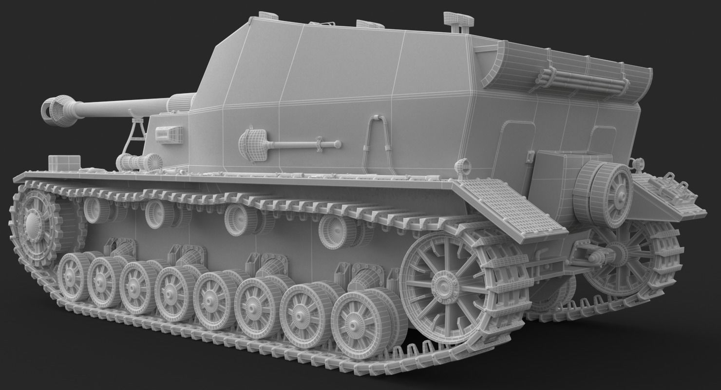 Tank K18 Auf Panzer Clay VRay 3D model_19