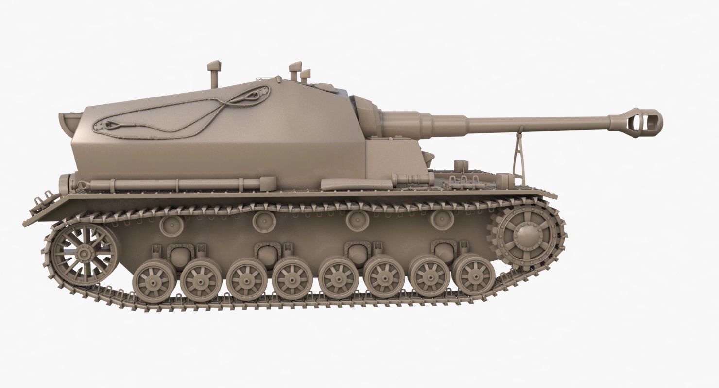 Tank K18 Auf Panzer Clay VRay 3D model_40