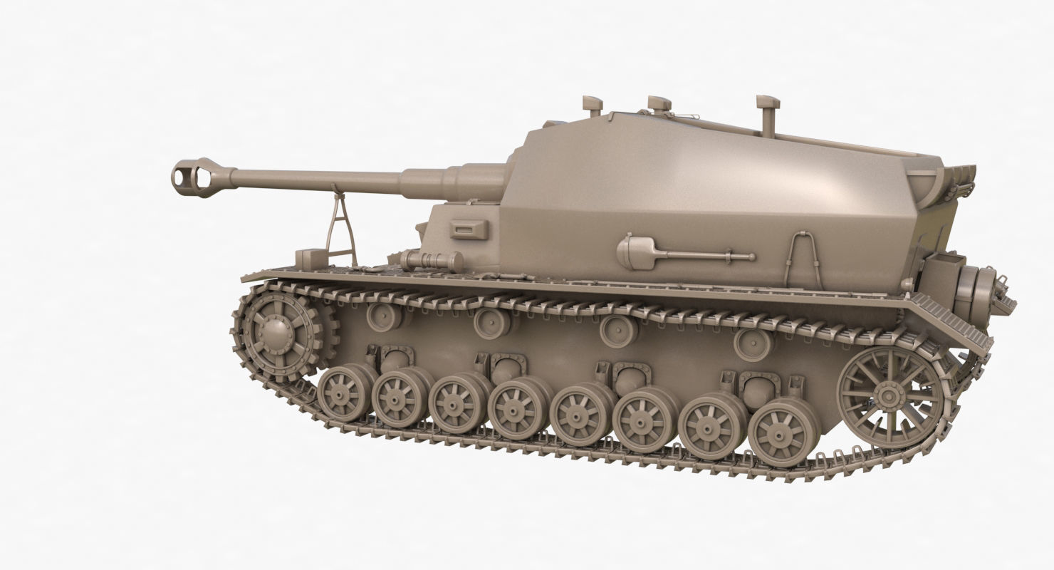 Tank K18 Auf Panzer Clay VRay 3D model_55