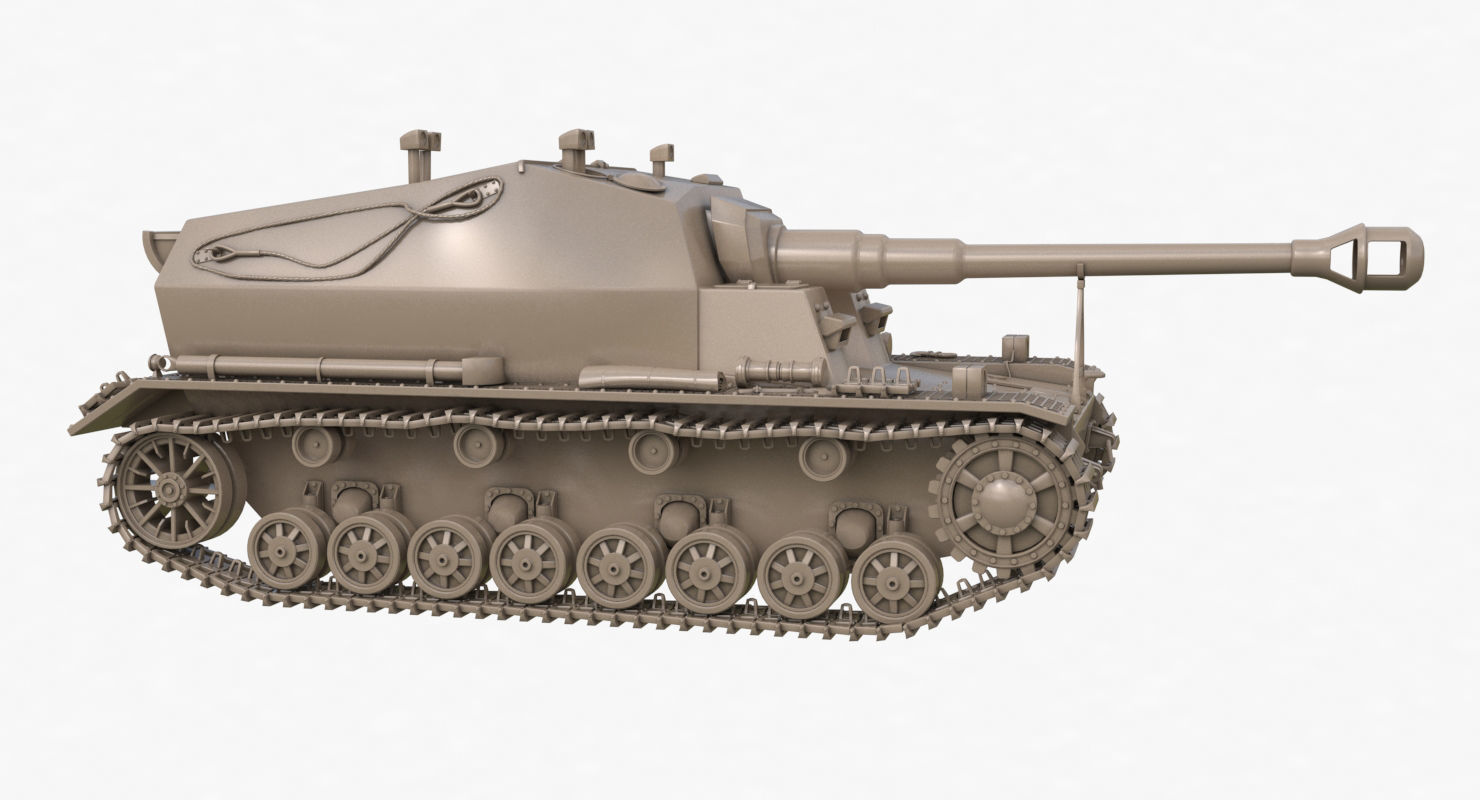 Tank K18 Auf Panzer Clay VRay 3D model_38