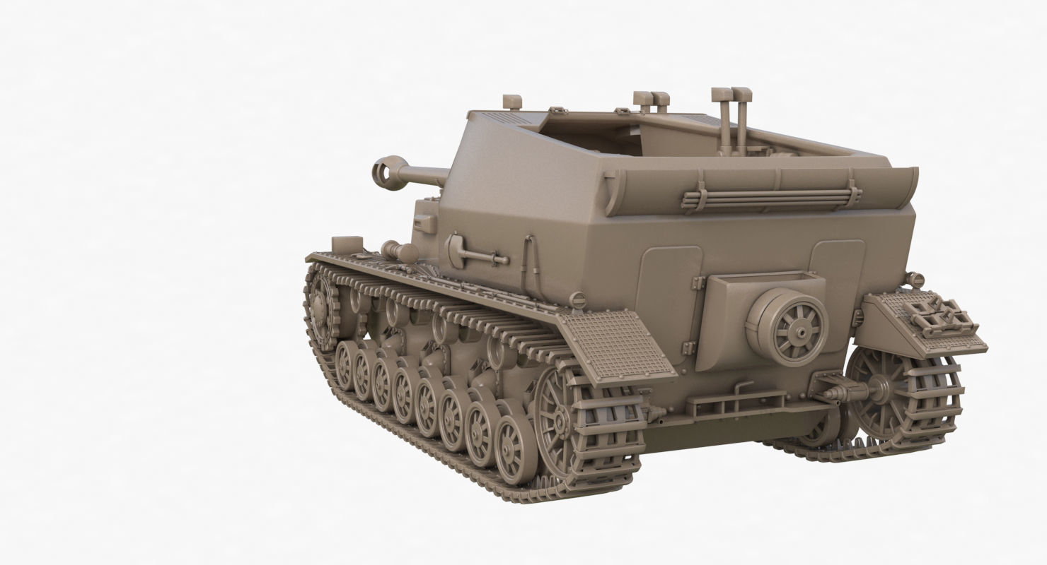 Tank K18 Auf Panzer Clay VRay 3D model_51