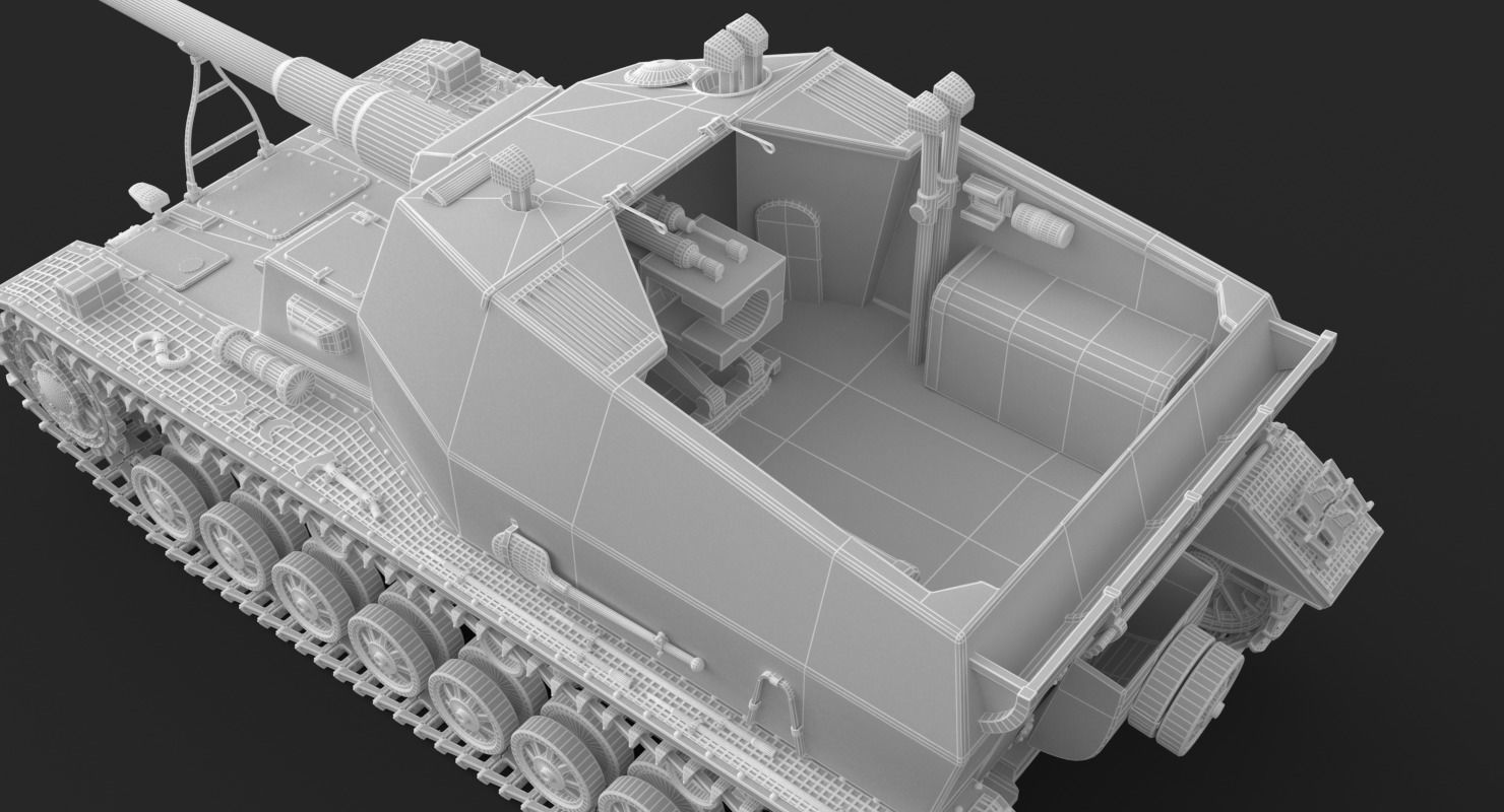 Tank K18 Auf Panzer Clay VRay 3D model_23