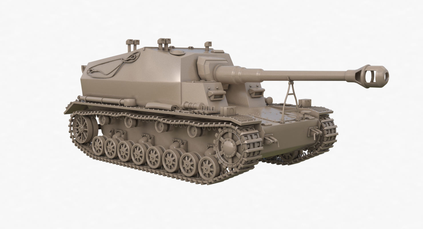 Tank K18 Auf Panzer Clay VRay 3D model_35
