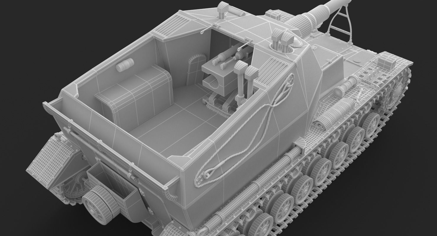 Tank K18 Auf Panzer Clay VRay 3D model_22
