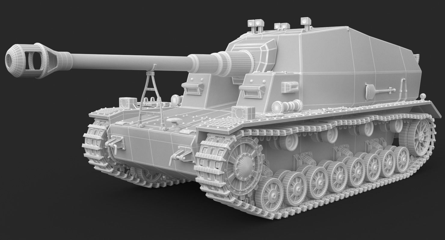 Tank K18 Auf Panzer Clay VRay 3D model_18