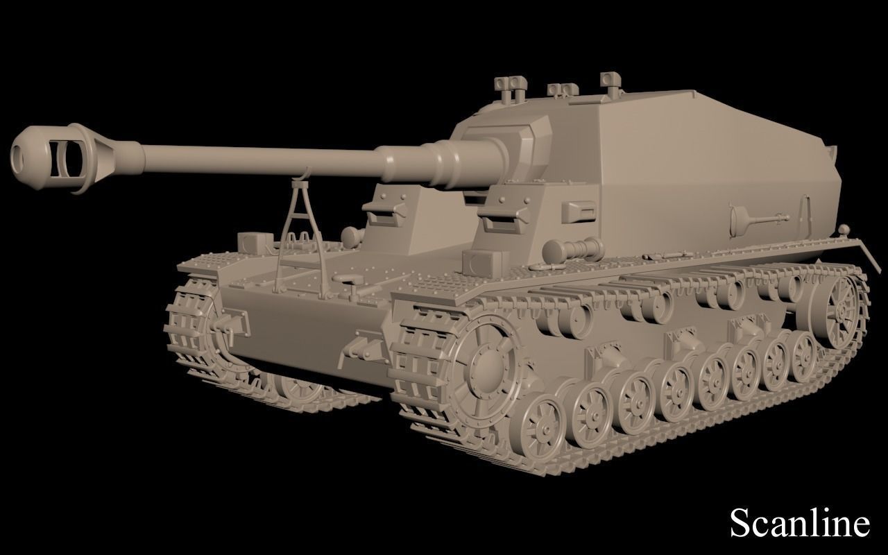 Tank K18 Auf Panzer Clay VRay 3D model_24