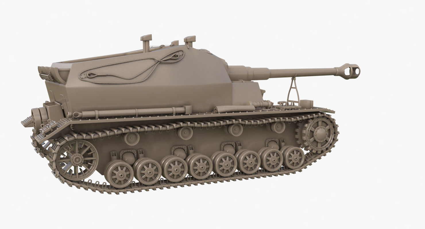 Tank K18 Auf Panzer Clay VRay 3D model_42