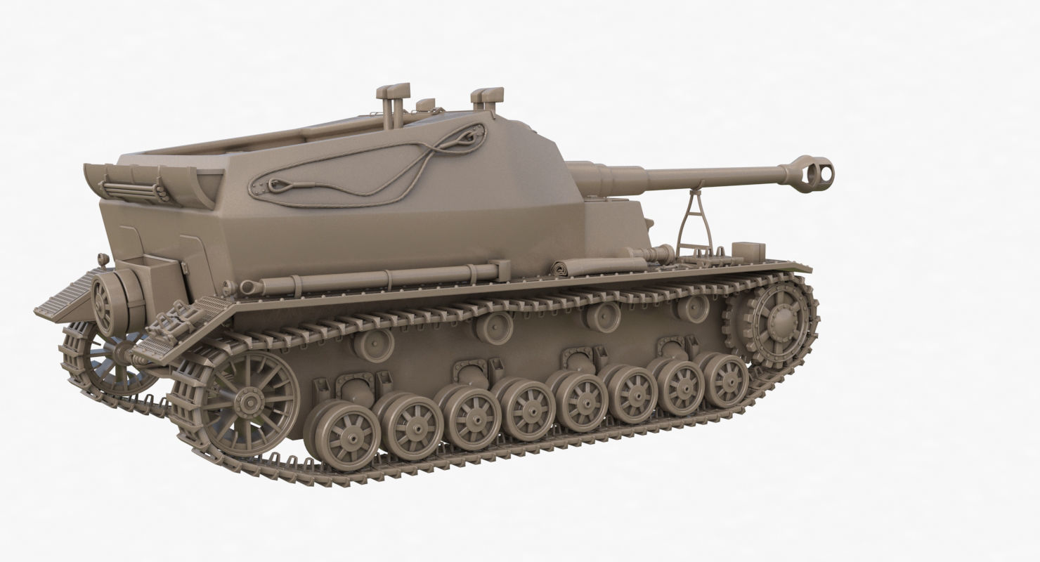 Tank K18 Auf Panzer Clay VRay 3D model_43