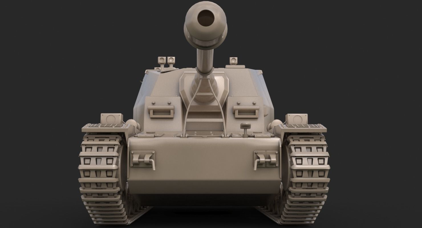 Tank K18 Auf Panzer Clay VRay 3D model_11