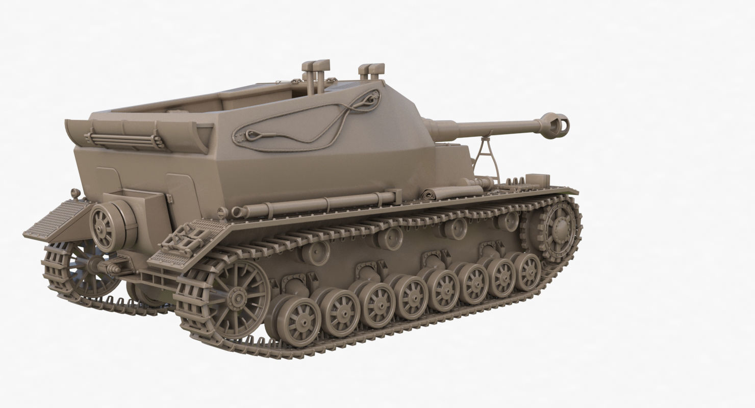 Tank K18 Auf Panzer Clay VRay 3D model_44