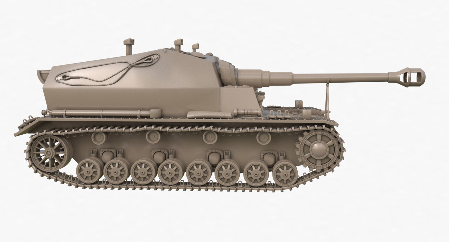 Tank K18 Auf Panzer Clay VRay 3D model_39