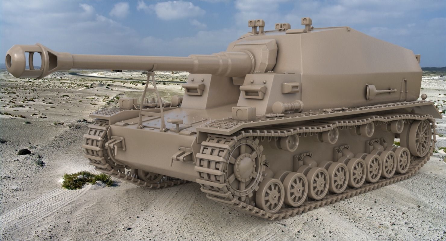 Tank K18 Auf Panzer Clay VRay 3D model_1