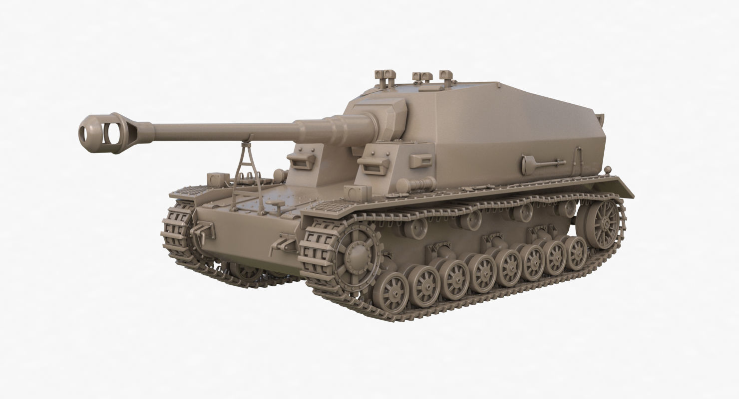 Tank K18 Auf Panzer Clay VRay 3D model_26