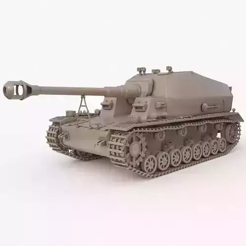 Tank K18 Auf Panzer Clay VRay 3D model