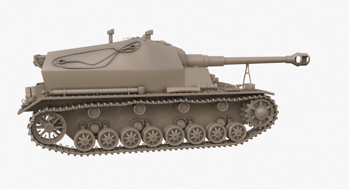 Tank K18 Auf Panzer Clay VRay 3D model_41