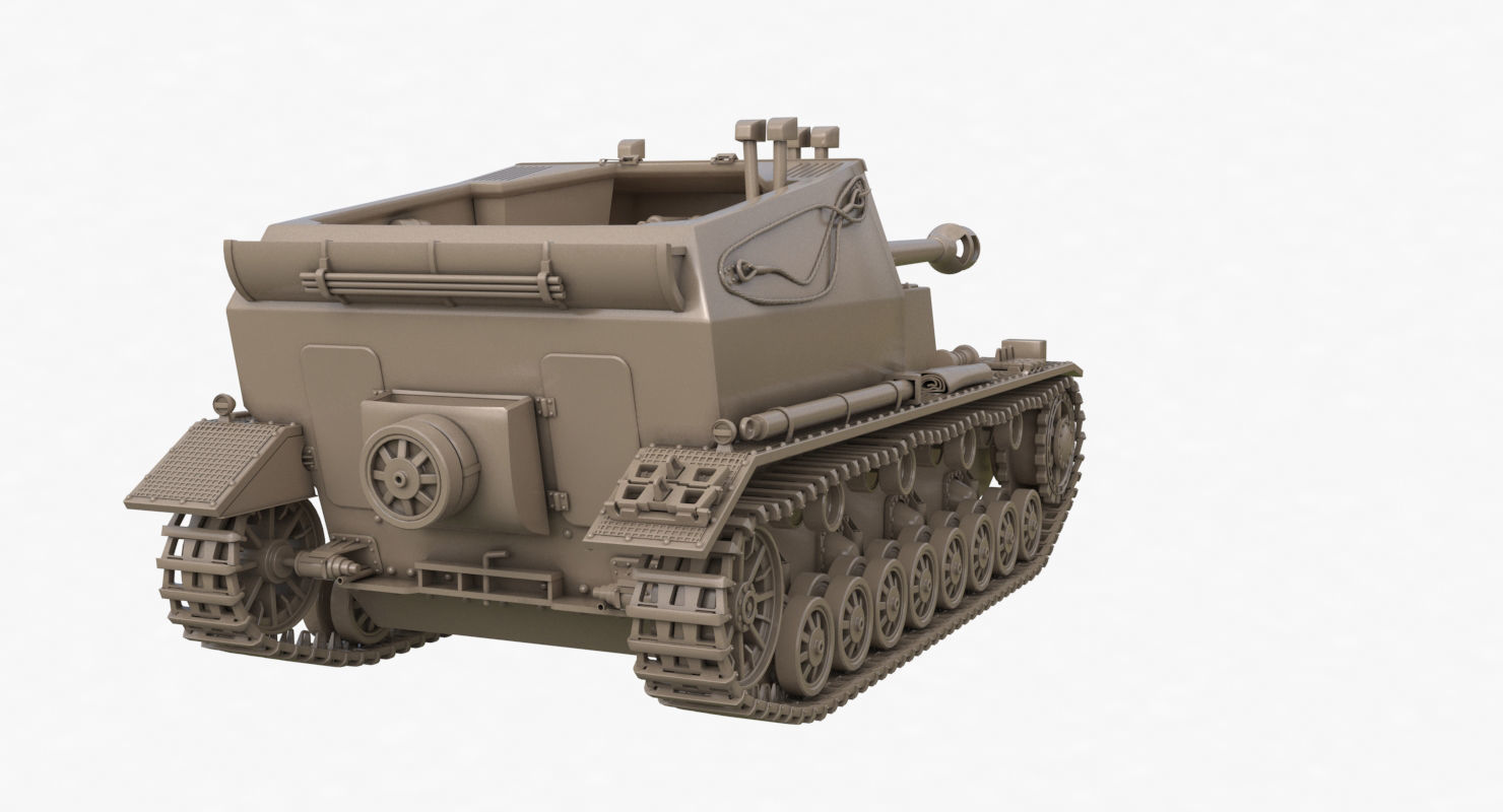 Tank K18 Auf Panzer Clay VRay 3D model_46