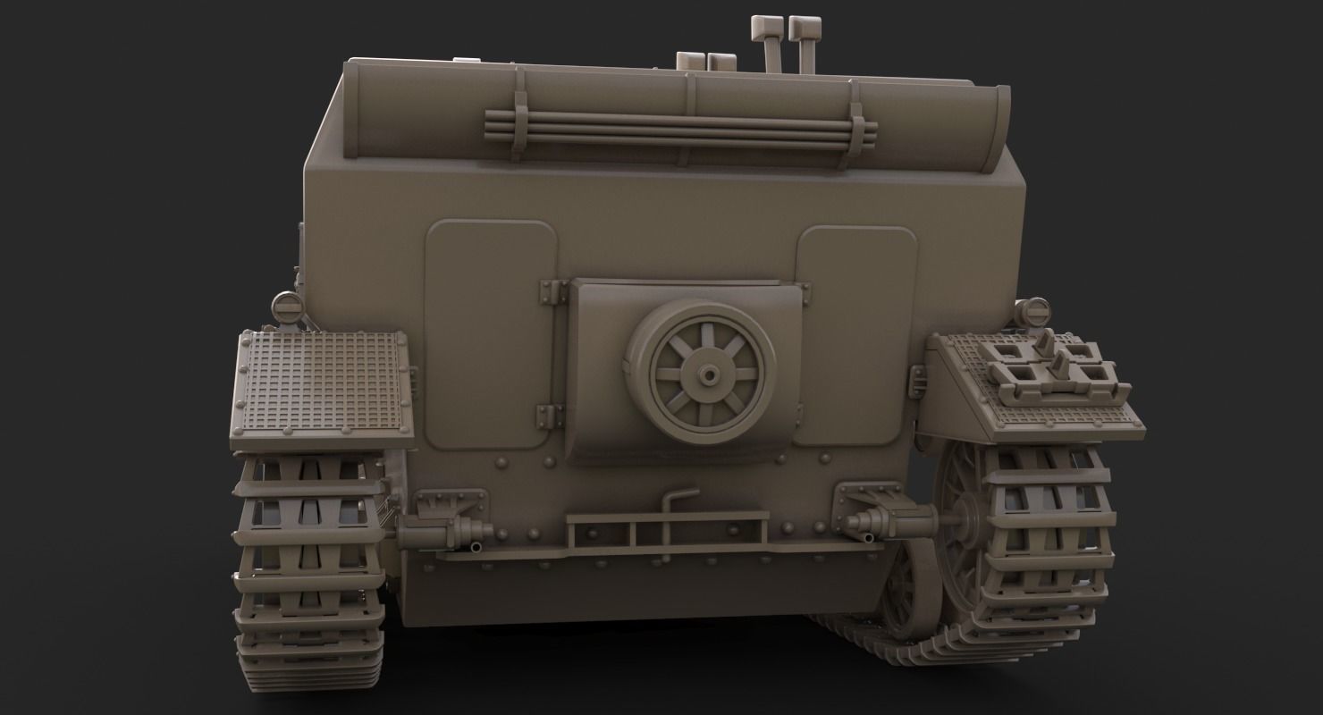 Tank K18 Auf Panzer Clay VRay 3D model_8