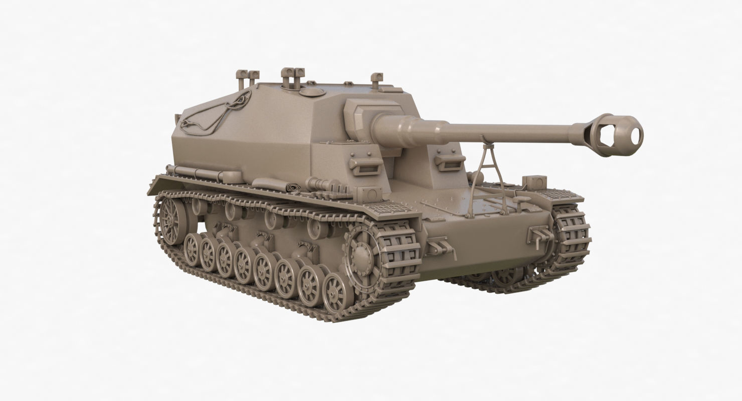 Tank K18 Auf Panzer Clay VRay 3D model_34