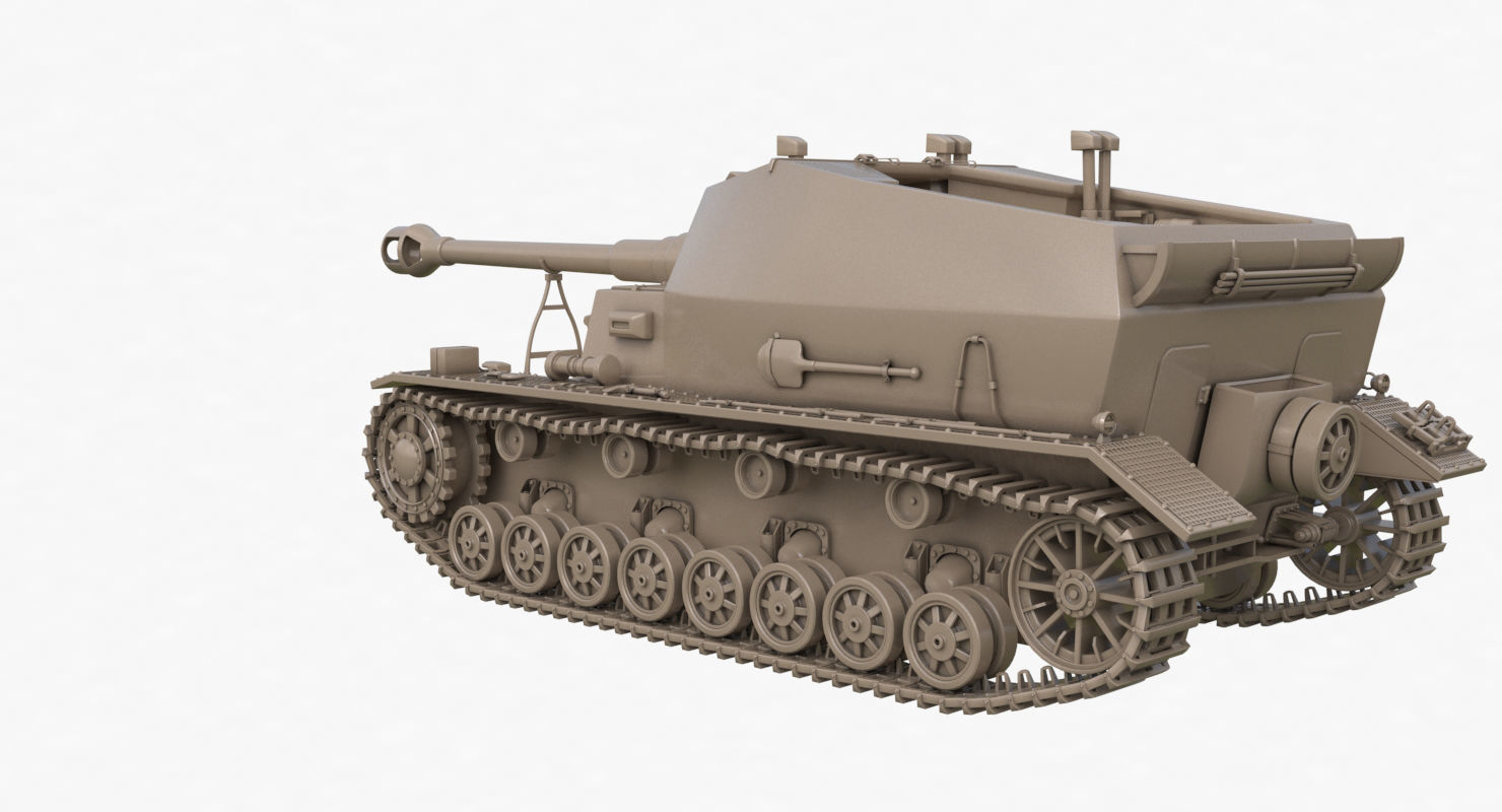 Tank K18 Auf Panzer Clay VRay 3D model_53