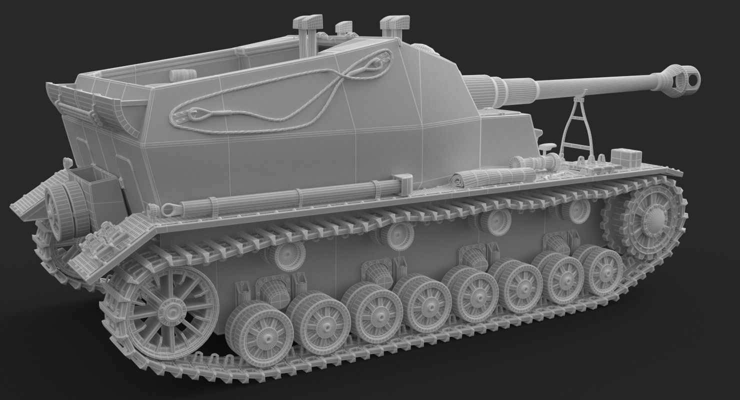 Tank K18 Auf Panzer Clay VRay 3D model_20