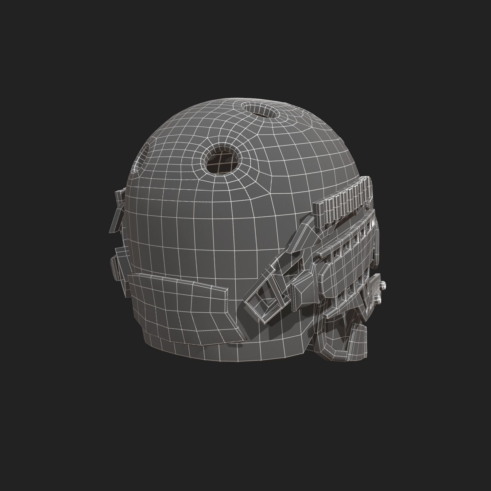 Helmet scifi military combat  Low-poly 3D model_8