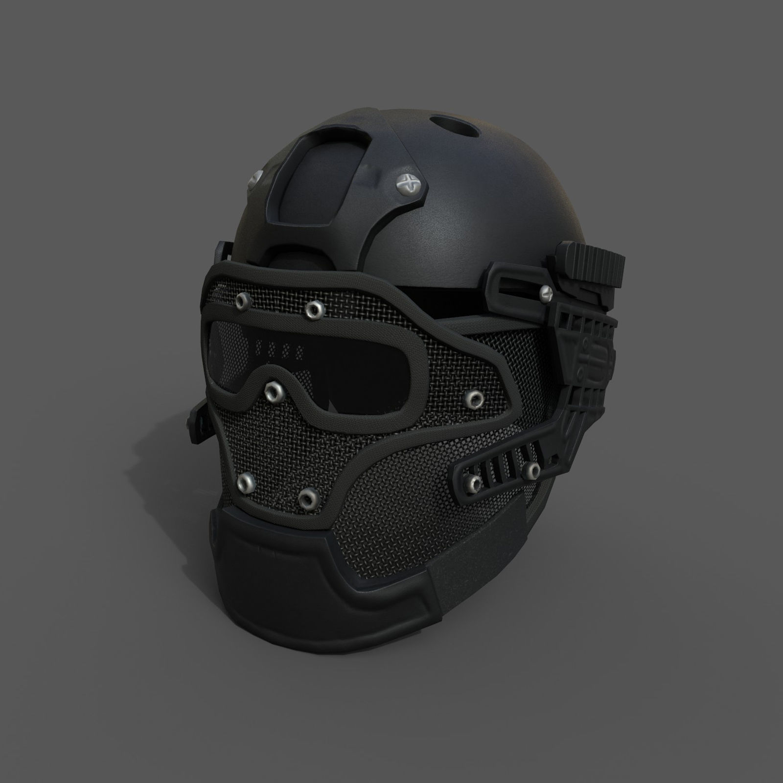 Helmet scifi military combat  Low-poly 3D model_5