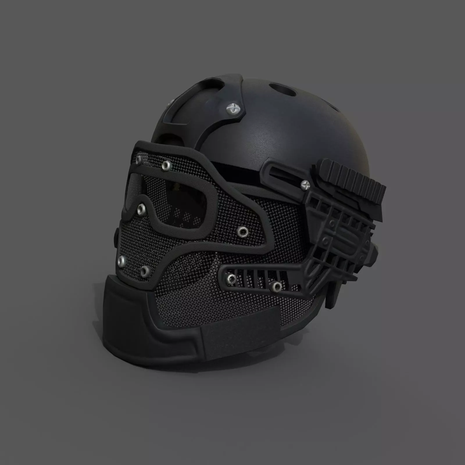 Helmet scifi military combat  Low-poly 3D model_0