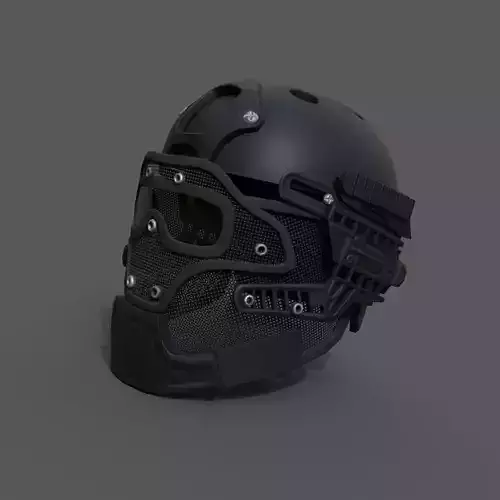 Helmet scifi military combat  Low-poly 3D model