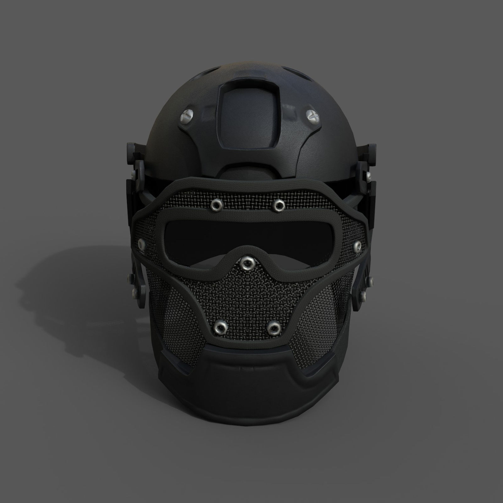 Helmet scifi military combat  Low-poly 3D model_1