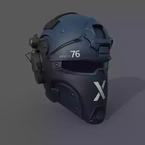 Helmet scifi military combat ver2 Low-poly 3D model