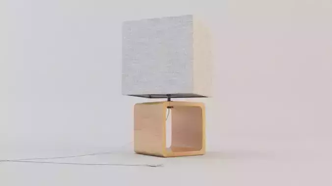 LAMP---Cubic wooden lamp with shade