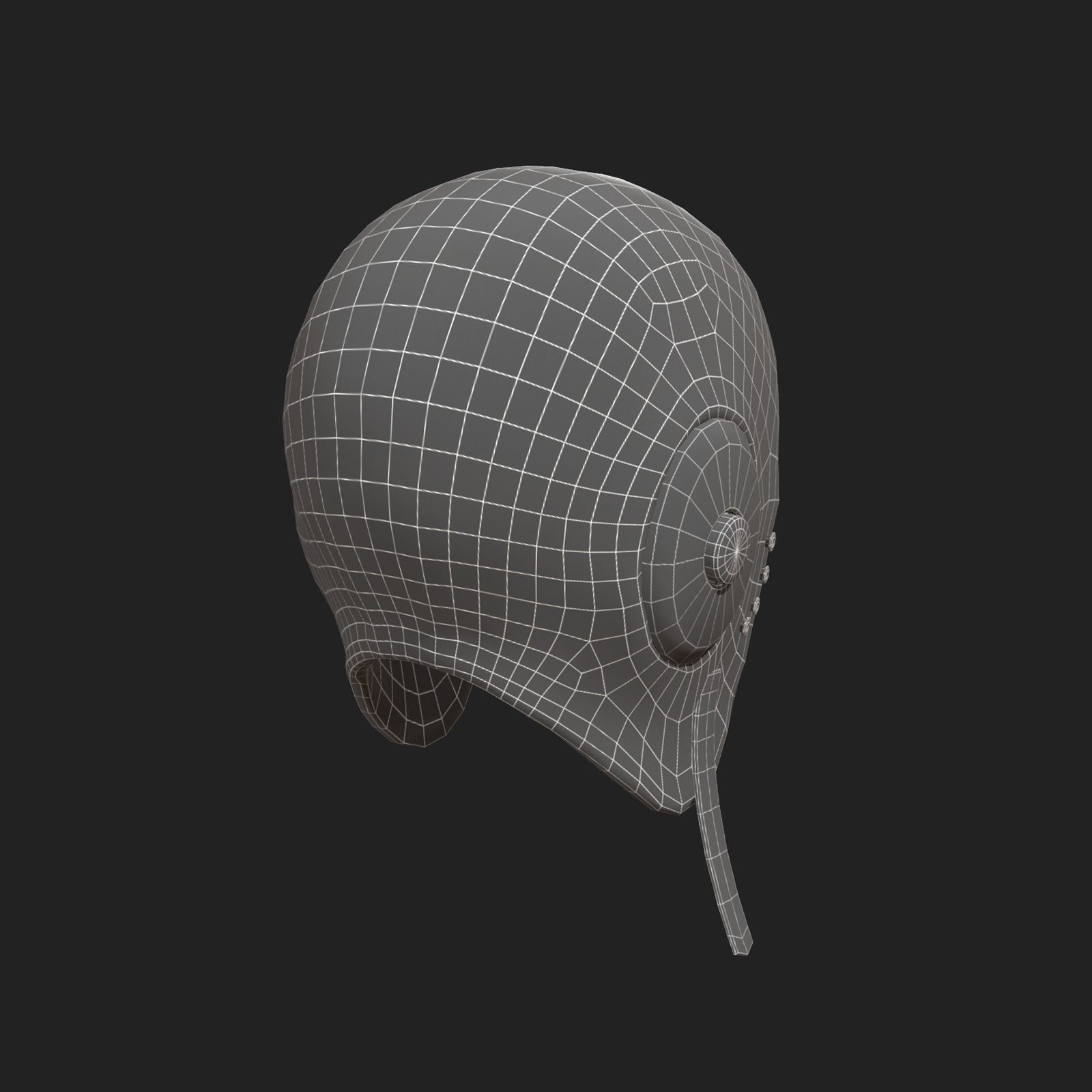 Helmet scifi pilot retro military  Low-poly 3D model_4