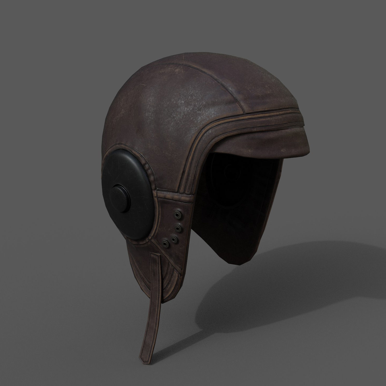 Helmet scifi pilot retro military  Low-poly 3D model_2