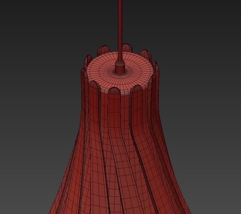 SWISH wooden pendant light with striped pattern 3D model_5