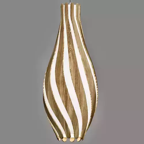 SWISH wooden pendant light with striped pattern