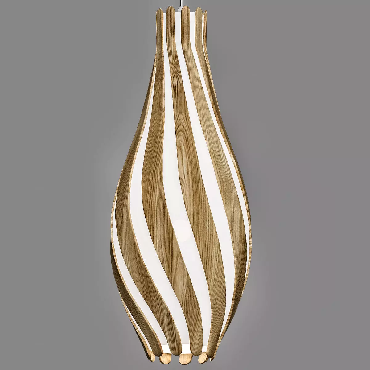 SWISH wooden pendant light with striped pattern 3D model_0