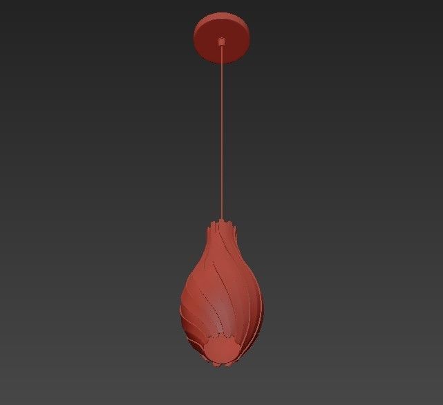 SWISH wooden pendant light with striped pattern 3D model_2