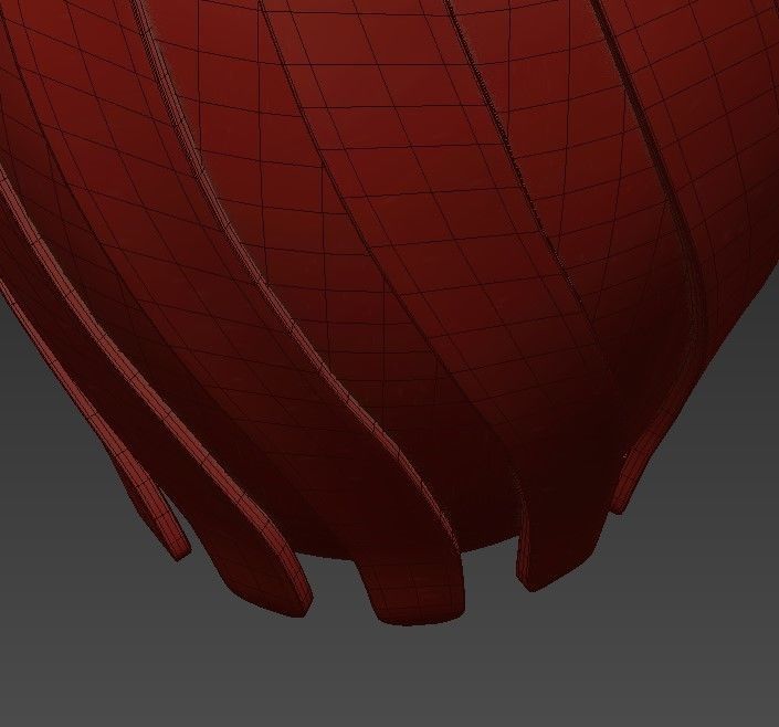 SWISH wooden pendant light with striped pattern 3D model_7