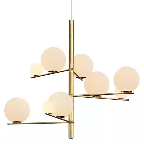 TUTTIFRUTTI brass chandelier with glass balls