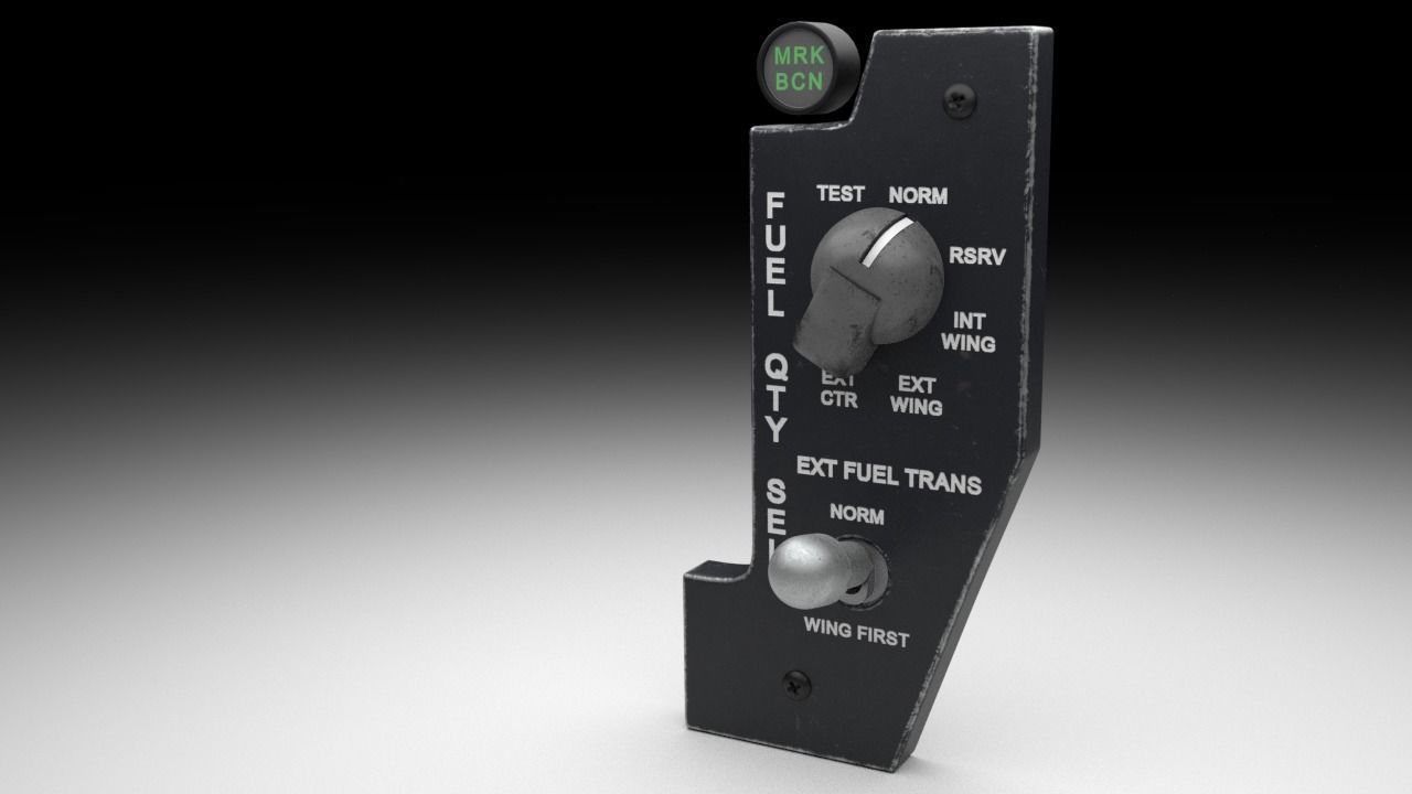 F16 Fuel Quantity Selector Panel 3D model_5