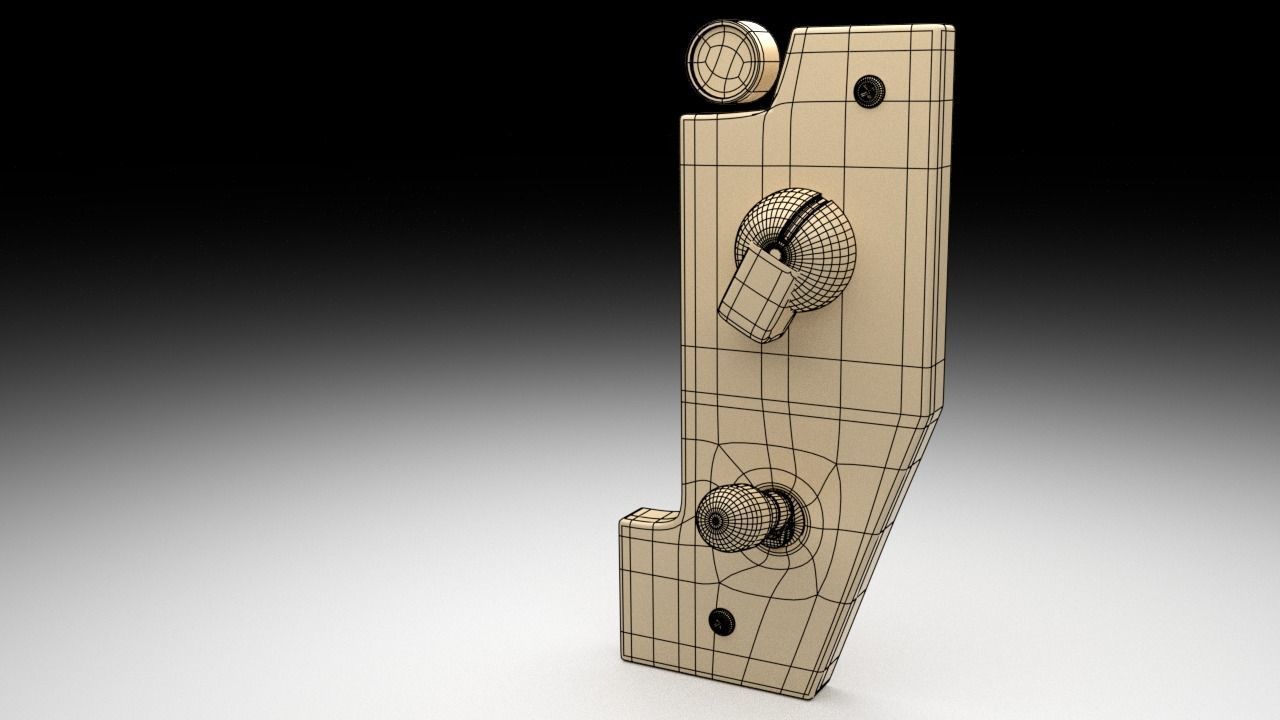 F16 Fuel Quantity Selector Panel 3D model_4