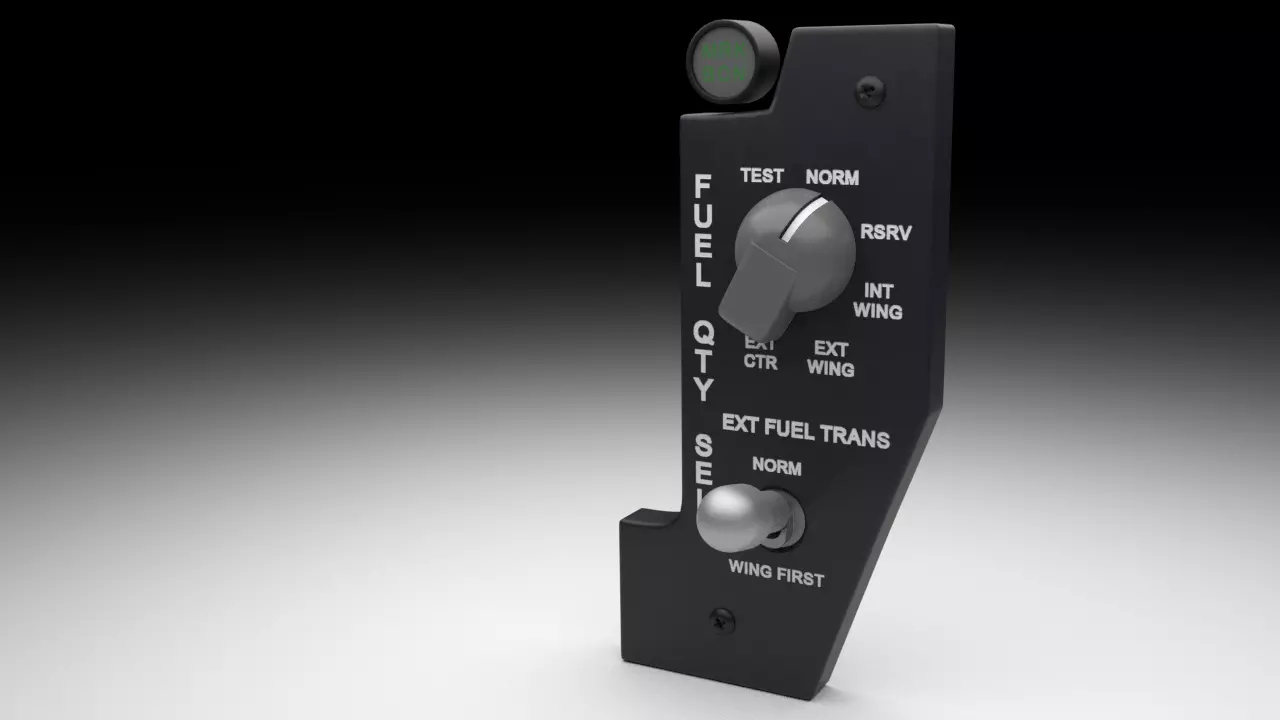 F16 Fuel Quantity Selector Panel 3D model_0