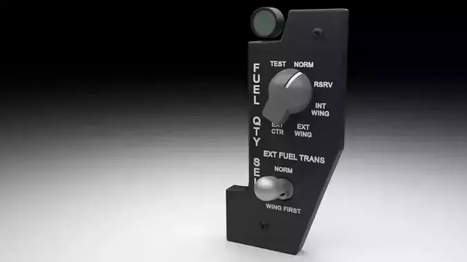 F16 Fuel Quantity Selector Panel 3D model