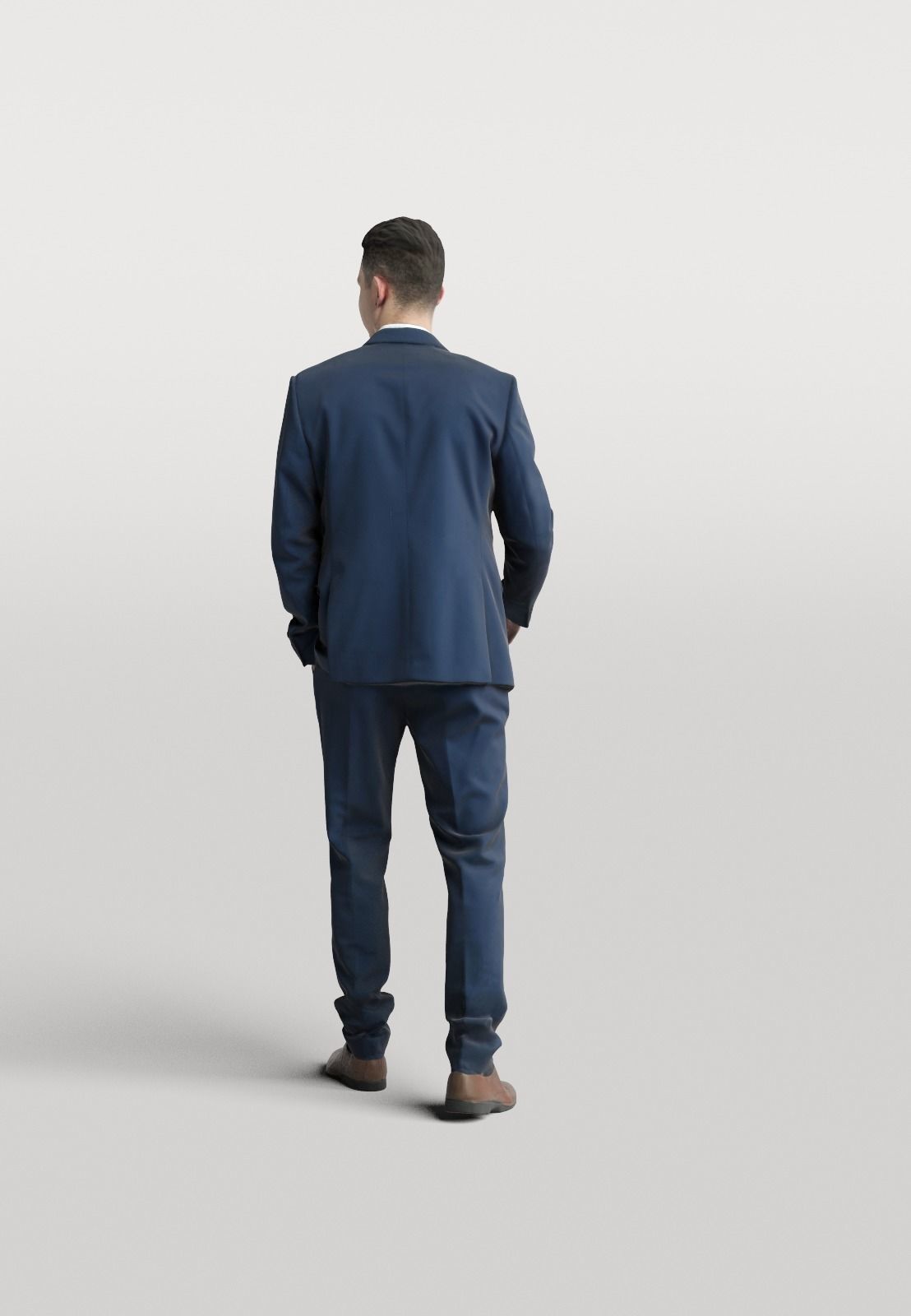 Humano Elegant business man in a suit walking 0102 3D model_2