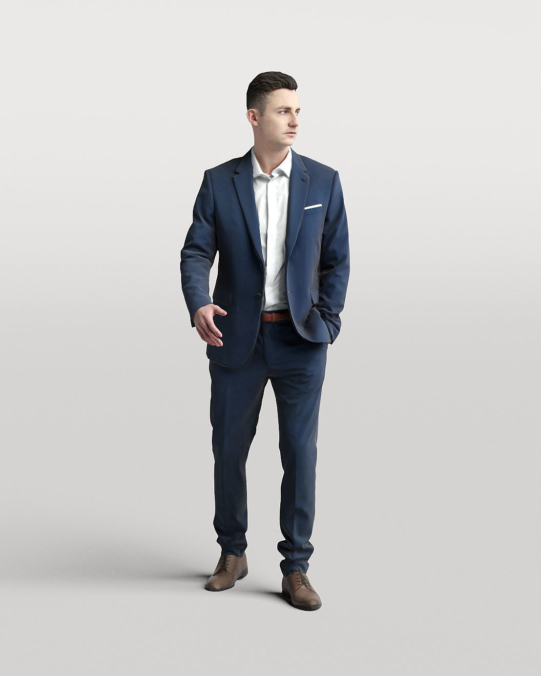 Humano Elegant business man in a suit walking 0102 3D model_1