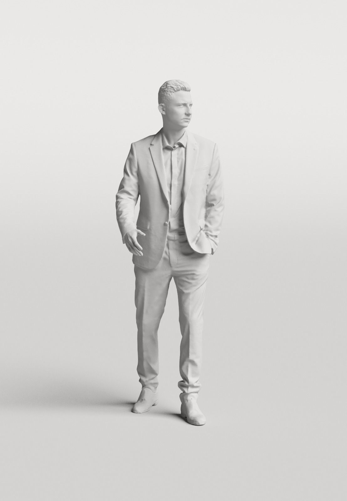 Humano Elegant business man in a suit walking 0102 3D model_3