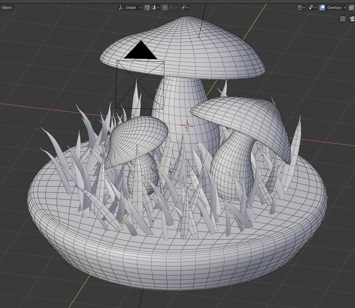 fairy mushrooms Low-poly 3D model_9