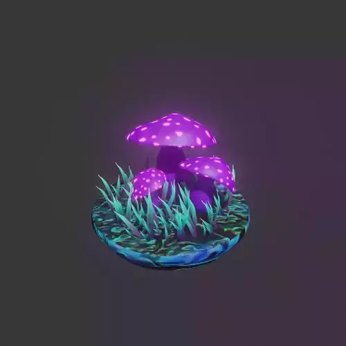 fairy mushrooms Low-poly 3D model